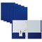 Better Office Products 2 Pocket Paper Folders Portfolio W/Prongs, Matte Texture, Letter Size, Blue, 50PK 84212 - alternate 1